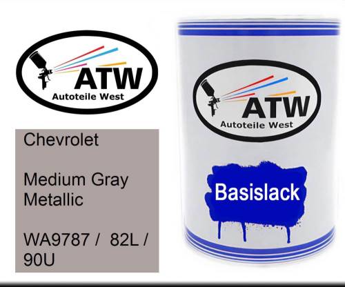 Chevrolet, Medium Gray Metallic, WA9787 /  82L / 90U: 500ml Lackdose, von ATW Autoteile West.